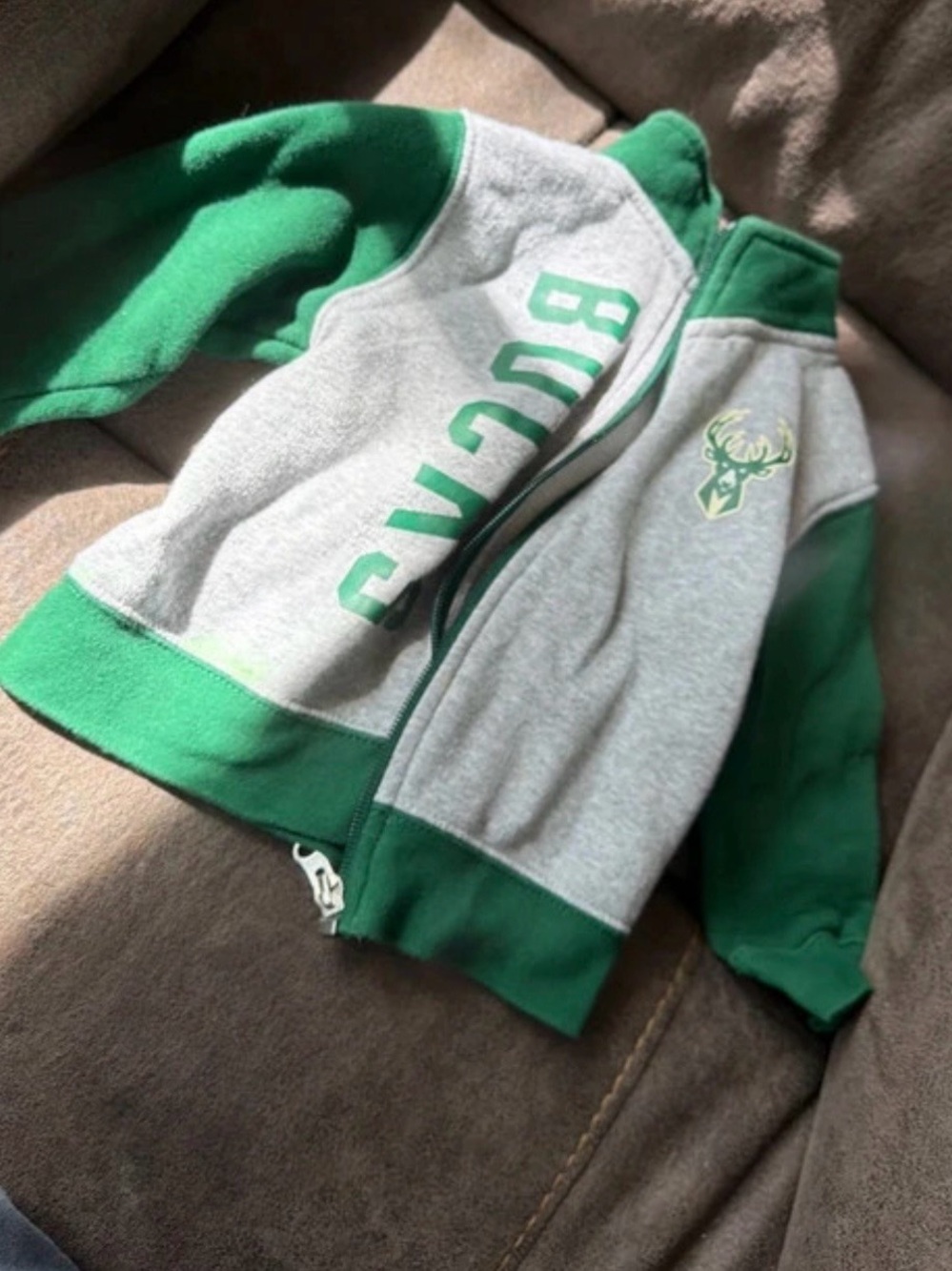 NBA Kids Milwaukee Bucks Zip-Up Hoodie with Team Logo